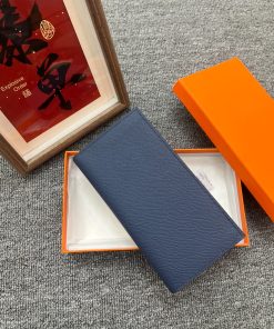 人気 財布エルメス 全手作り Beeswax thread 二つ折り長財布 Epson 2604TDJ000-wallet-04