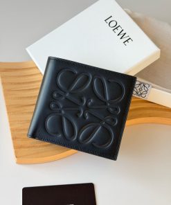 【一粒万倍日に♪】ロエベ★メンズ パズル バイフォールド 二つ折り財布 2607XGJ-L1140【黒色】