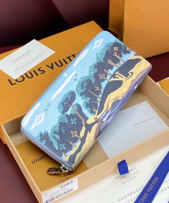 【美しい島の風景を描いた♪日本限定品】Louis Vuitton◆ルイヴィトン★ジッピー・ウォレット ホリゾンタル コインカード・ホルダー 長財布 2609XGJ-M29720
