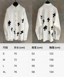【超希少】CHROME HEARTS◆クロムハーツ★クロスチャーム レザーパッチ 長袖 シャツ 2610CP180-CH010